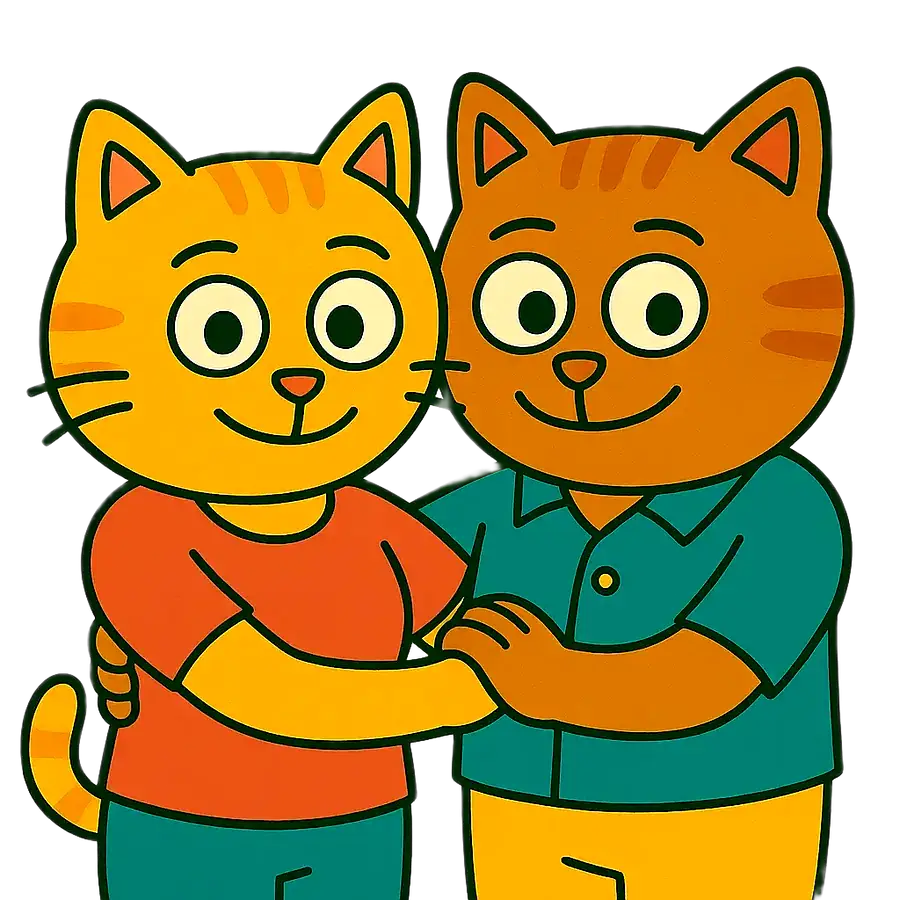 Cicás illusztráció ölelésről